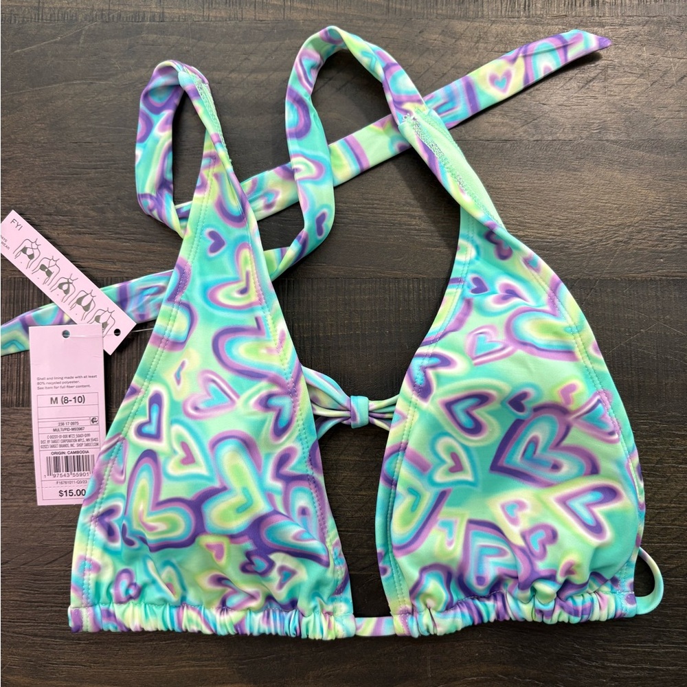 Wild Fable Swim Heart Pattern Bikini Top